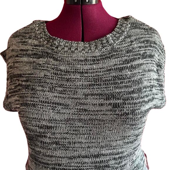 Womens Sweater Size XL Grey Short Sleeve Professional Office Chic Twee Cozy - Picture 3 of 8